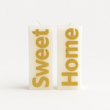 TASARIM MUM/SWEET HOME/GOLD,GÜMÜŞ RENK